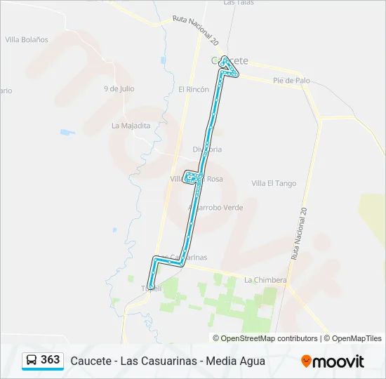 363 Bus Line Map