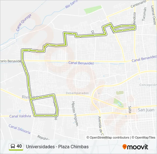 40 Bus Line Map