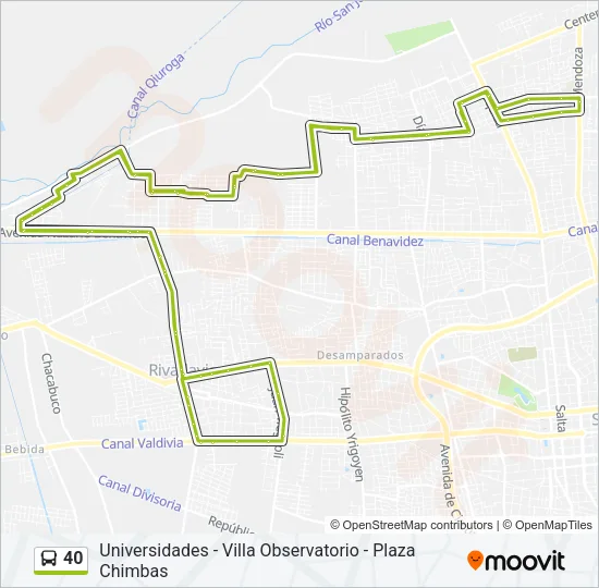 40 Bus Line Map