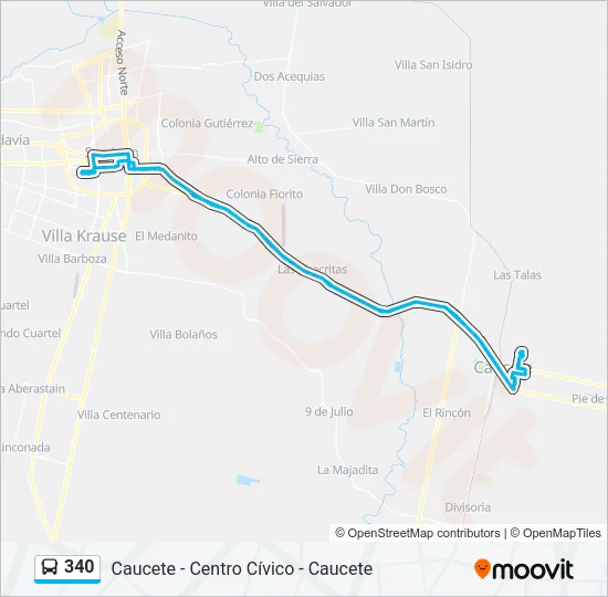 340 Bus Line Map