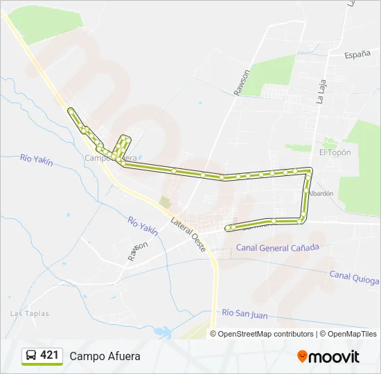 421 Bus Line Map