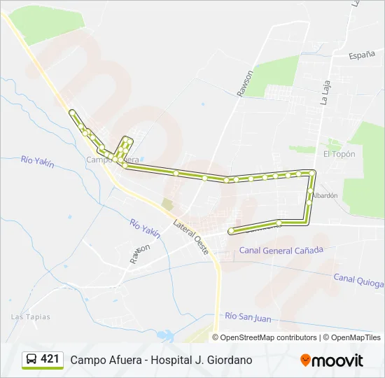 421 Bus Line Map