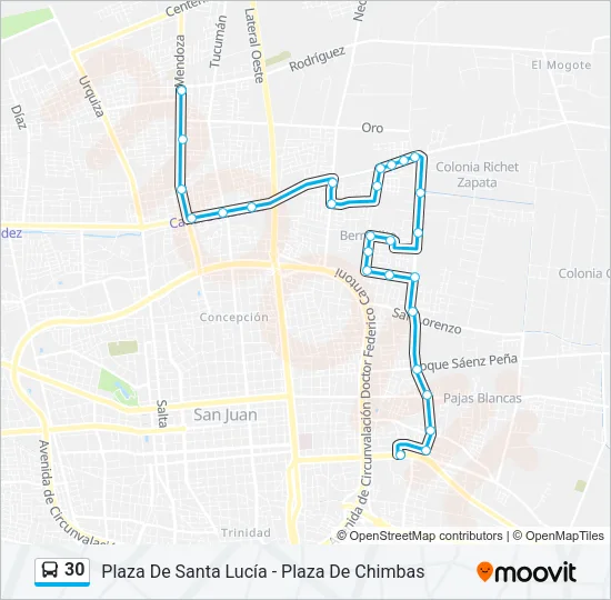 30 Bus Line Map