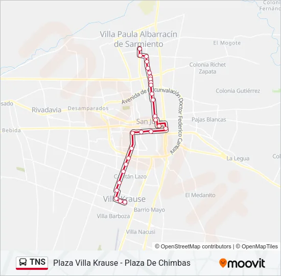 TNS Bus Line Map
