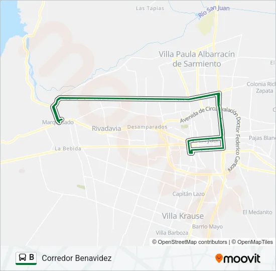 B Bus Line Map