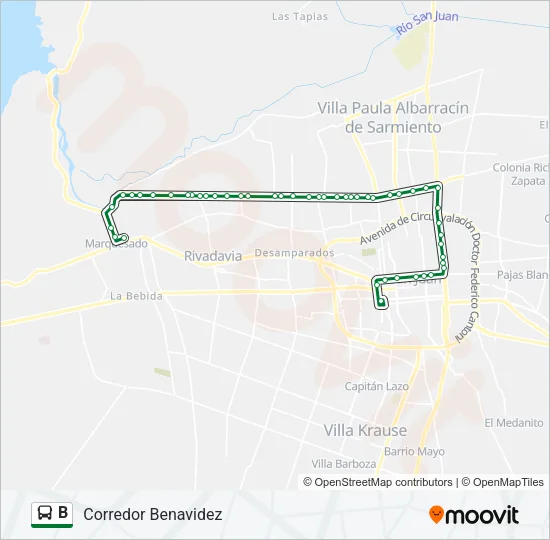 B Bus Line Map