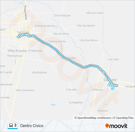 3 Bus Line Map