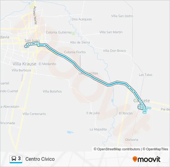 3 Bus Line Map