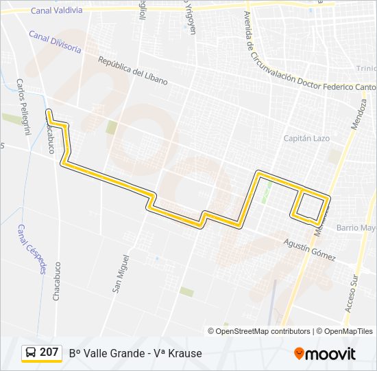 207 Bus Line Map
