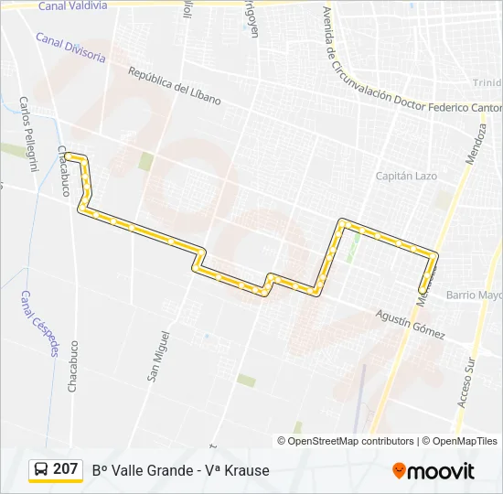 207 Bus Line Map