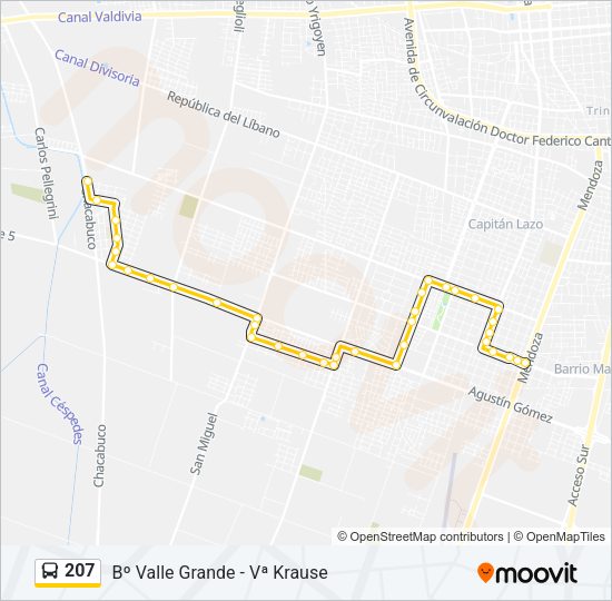 207 Bus Line Map