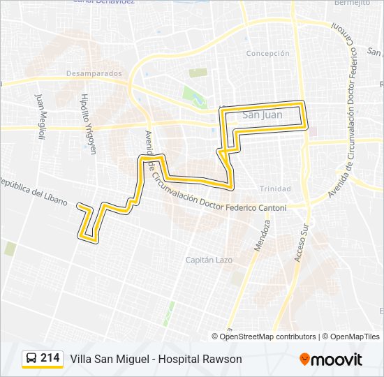 214 Bus Line Map