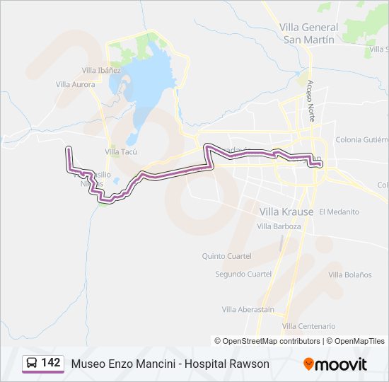 142 Bus Line Map