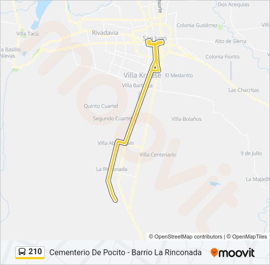 210 Bus Line Map