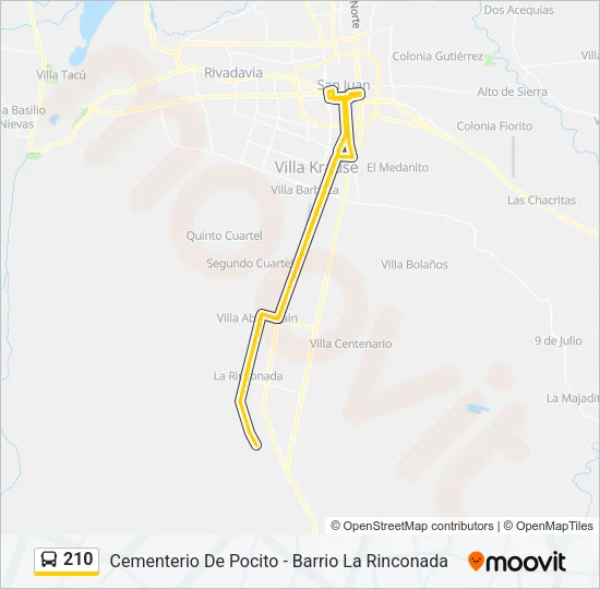 210 Bus Line Map