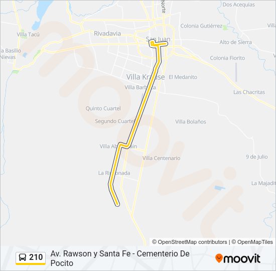 210 Bus Line Map