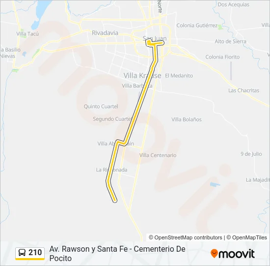 210 Bus Line Map