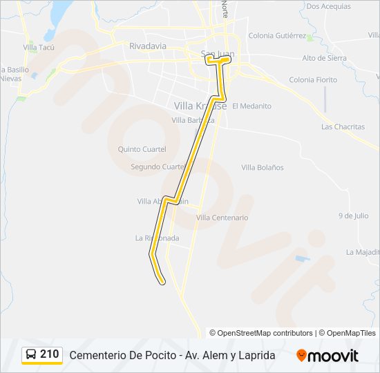 210 Bus Line Map
