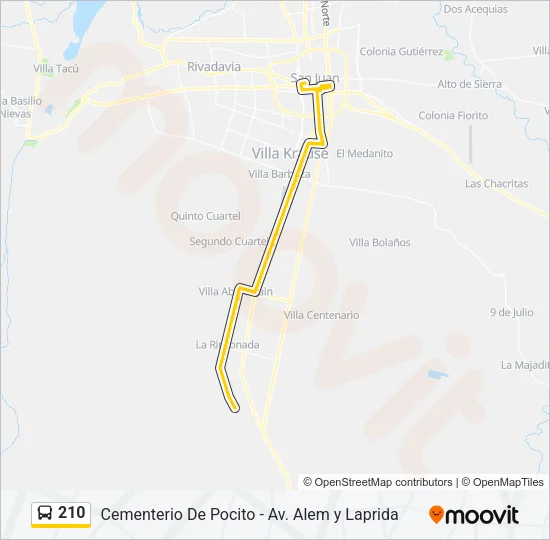 210 Bus Line Map