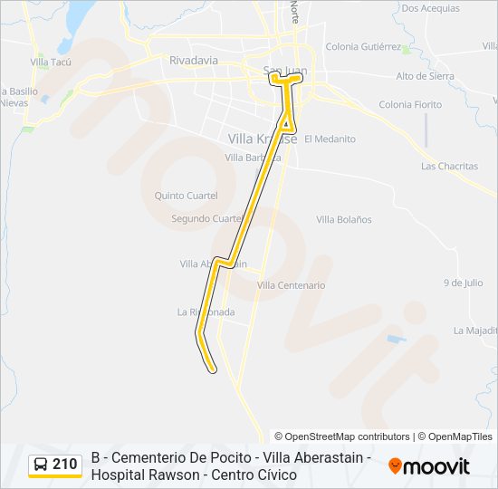 210 Bus Line Map