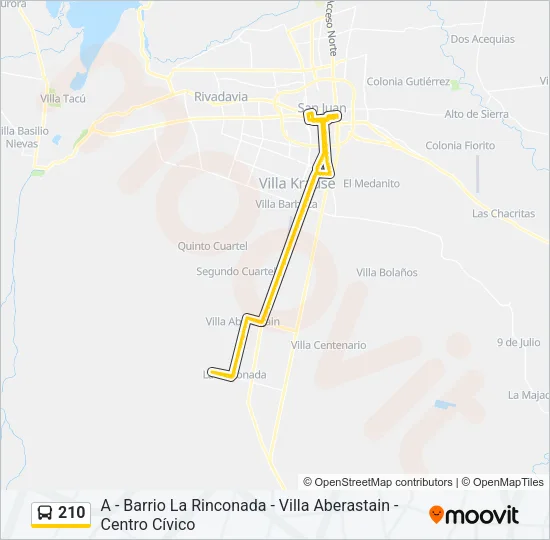 210 Bus Line Map