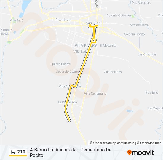 210 Bus Line Map