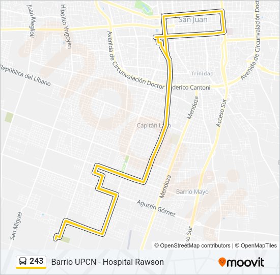 243 Bus Line Map