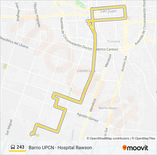 243 Bus Line Map