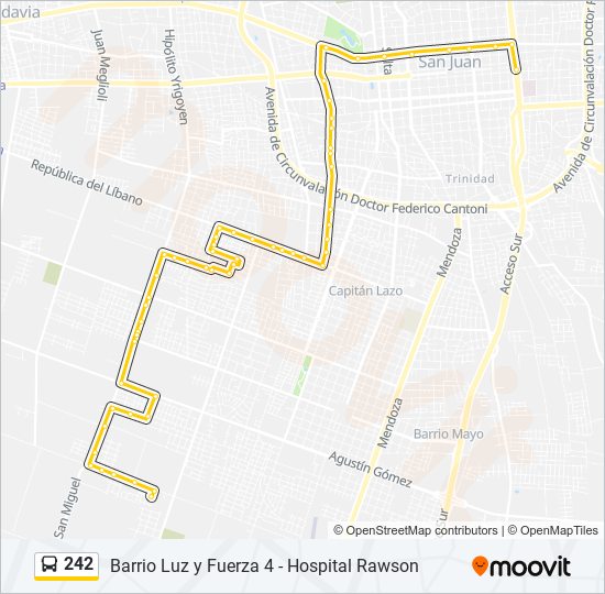 242 bus Line Map