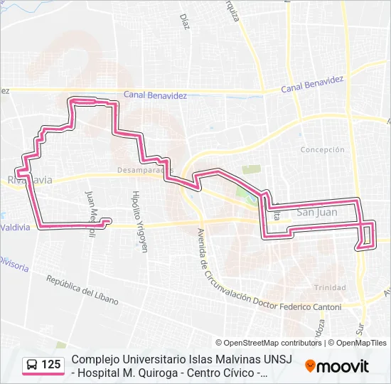 125 Bus Line Map
