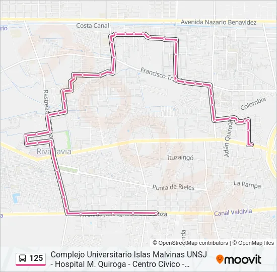 125 Bus Line Map