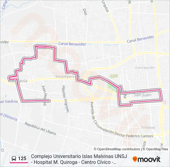 125 Bus Line Map