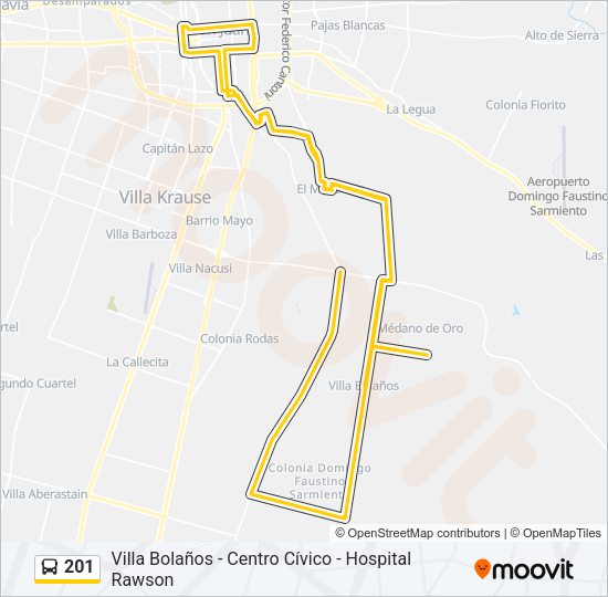 201 Bus Line Map