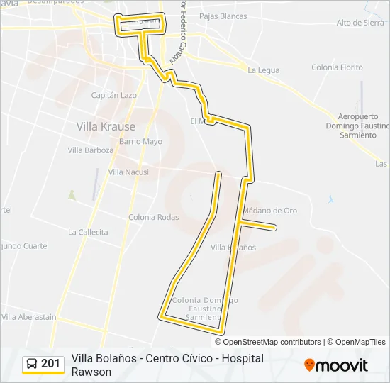 201 Bus Line Map