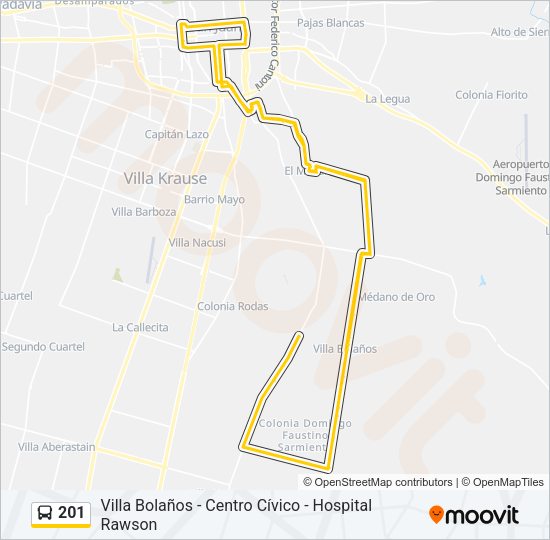 201 Bus Line Map