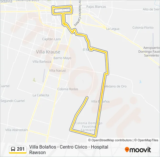 201 Bus Line Map