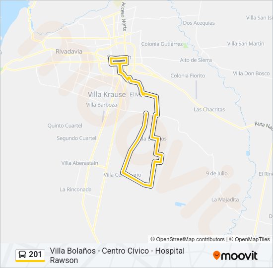 201 Bus Line Map
