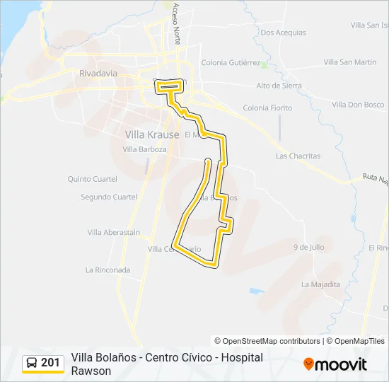 201 Bus Line Map