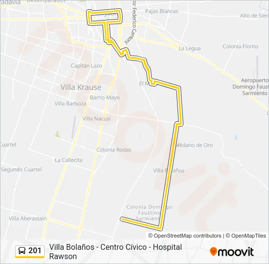201 Bus Line Map