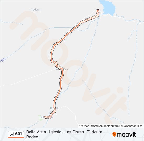 601 Bus Line Map