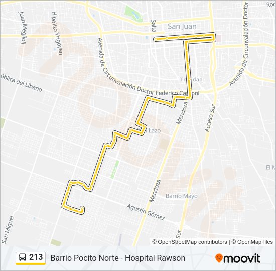 213 Bus Line Map
