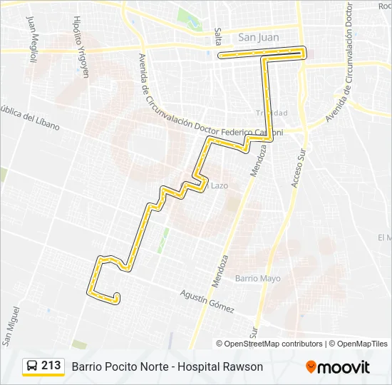 213 Bus Line Map