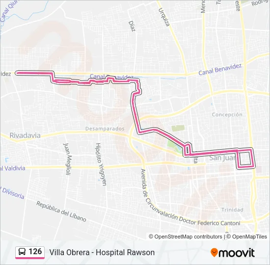 126 Bus Line Map