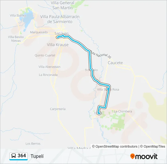 364 Bus Line Map
