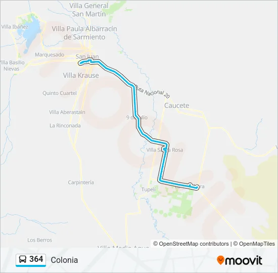 364 Bus Line Map