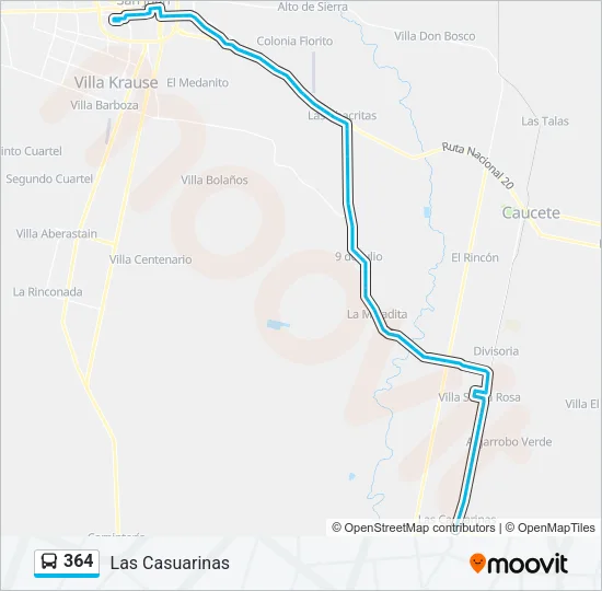 364 Bus Line Map