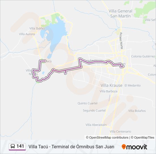 141 Bus Line Map