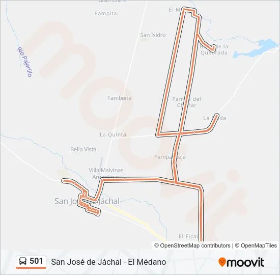 501 Bus Line Map