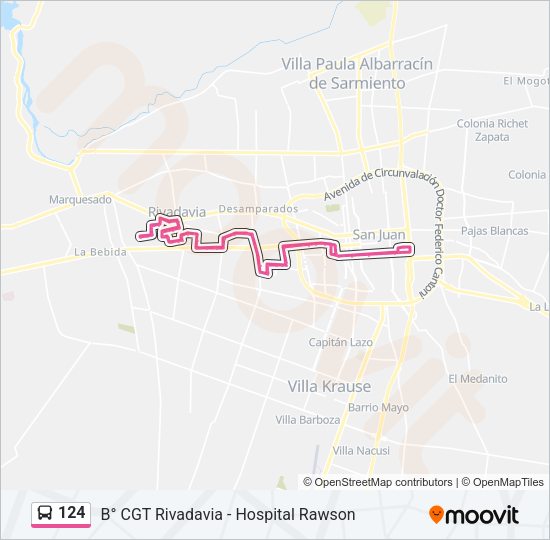 124 Bus Line Map