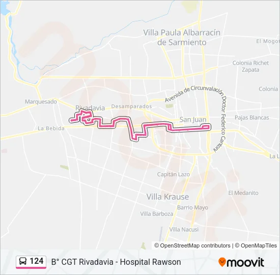 124 Bus Line Map